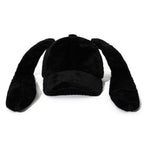 Bunny Ear Faux Fur Cap Black