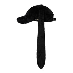 Bunny Ear Faux Fur Cap Black