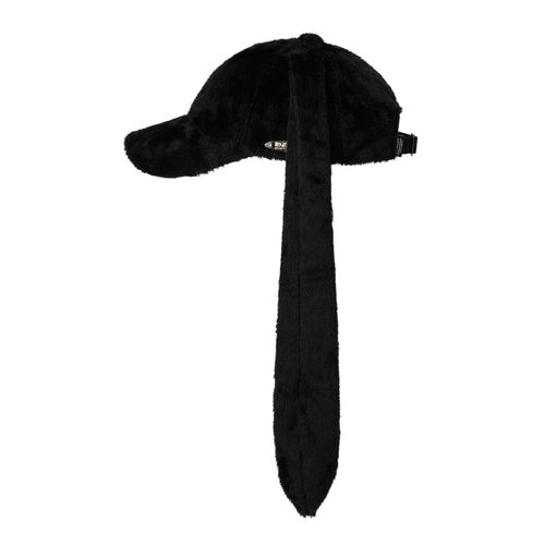 Bunny Ear Faux Fur Cap Black