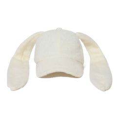 Bunny Ear Faux Fur Cap Cream