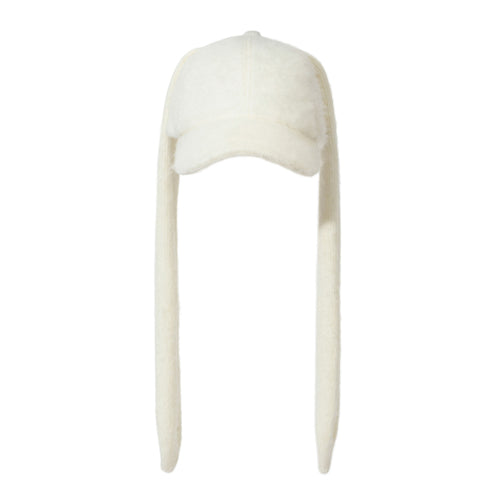 Bunny Ear Faux Fur Cap Cream