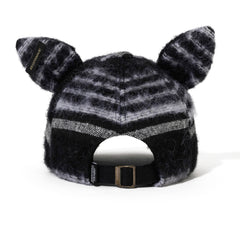Short Bunny Ear Faux Fur Cap Black