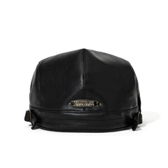 Jeweled Hunting Cap Black Leather