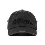 Dirty Washed Cotton Cap Charcoal