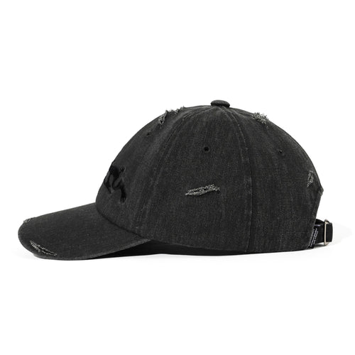 Dirty Washed Cotton Cap Charcoal