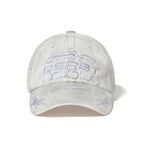 3D Embroidery Dirty Washed Cotton Cap White