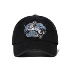 Smoking Rabbit Printed Cap Black