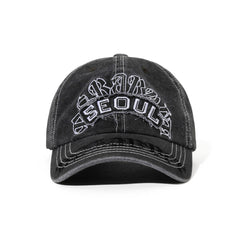 Heavy Stitching Vintage Washed Cotton Cap Charcoal