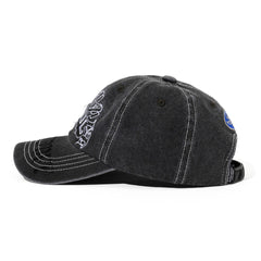 Heavy Stitching Vintage Washed Cotton Cap Charcoal