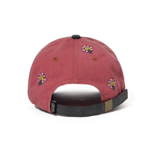 Square Block Rabbit Flower Cotton Cap Pigment Pink