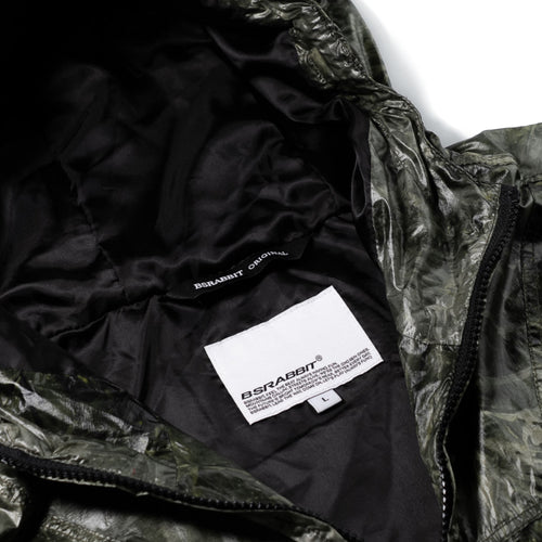 Bsrwave Brushed Dye Hooded Jacket Khaki