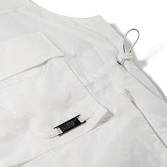Big Pocket Hooded Vest White