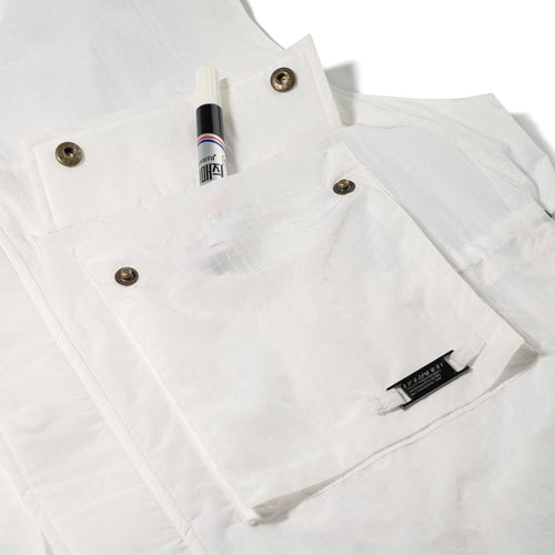 Big Pocket Hooded Vest White