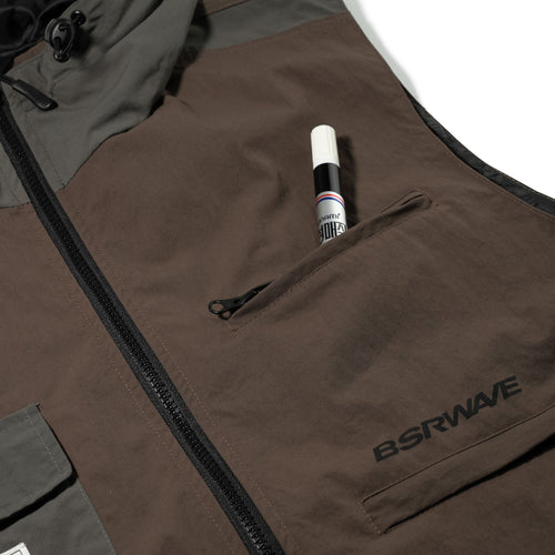 Active Trail Hooded Vest Dark Brown