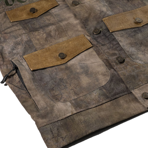 Rustic Artwork Wide Work Jacket Wood Brown