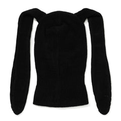 Patchwork Bunny Ear Facemask Black