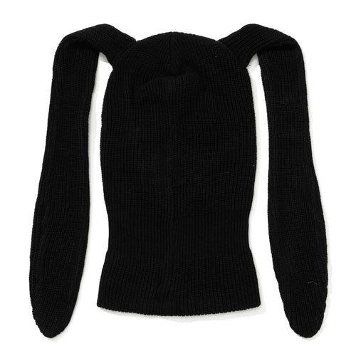 Patchwork Bunny Ear Facemask Black