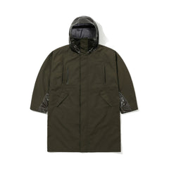 Gloss Panel Rain Coat Khaki