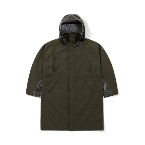 Gloss Panel Rain Coat Khaki