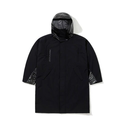 Gloss Panel Rain Coat Black