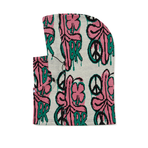 Peace Br Jacquard Double String Hoodwarmer White
