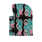 Peace Br Jacquard Double String Hoodwarmer Black