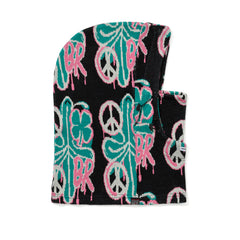 Peace Br Jacquard Double String Hoodwarmer Black