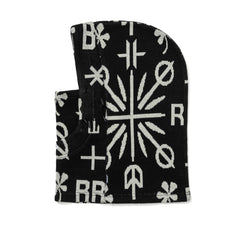 Br Jacquard Double String Hoodwarmer Black