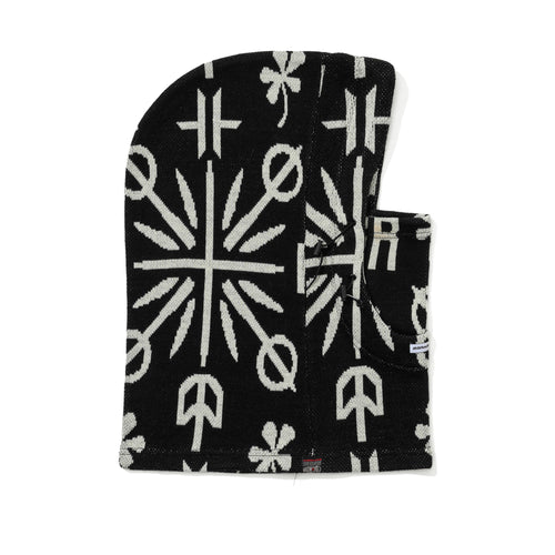 Br Jacquard Double String Hoodwarmer Black