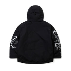 Dual Zip Seam Sealing Hooded Jacket Ink Splatter Black