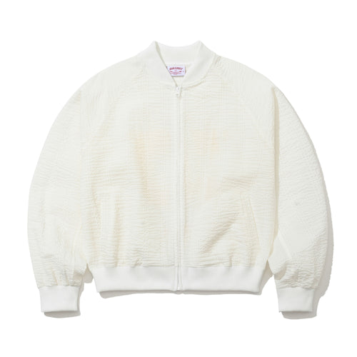 Sheer Cotton Bomber Jacket Off White