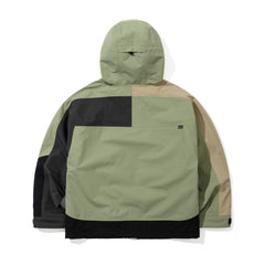 Asymmetric 3L Seam Sealing Hooded Shell Jacket Ash Green