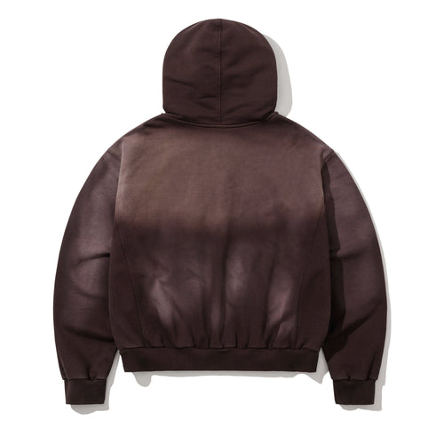 Bsr Washed Zip-Up Hoodie Brown