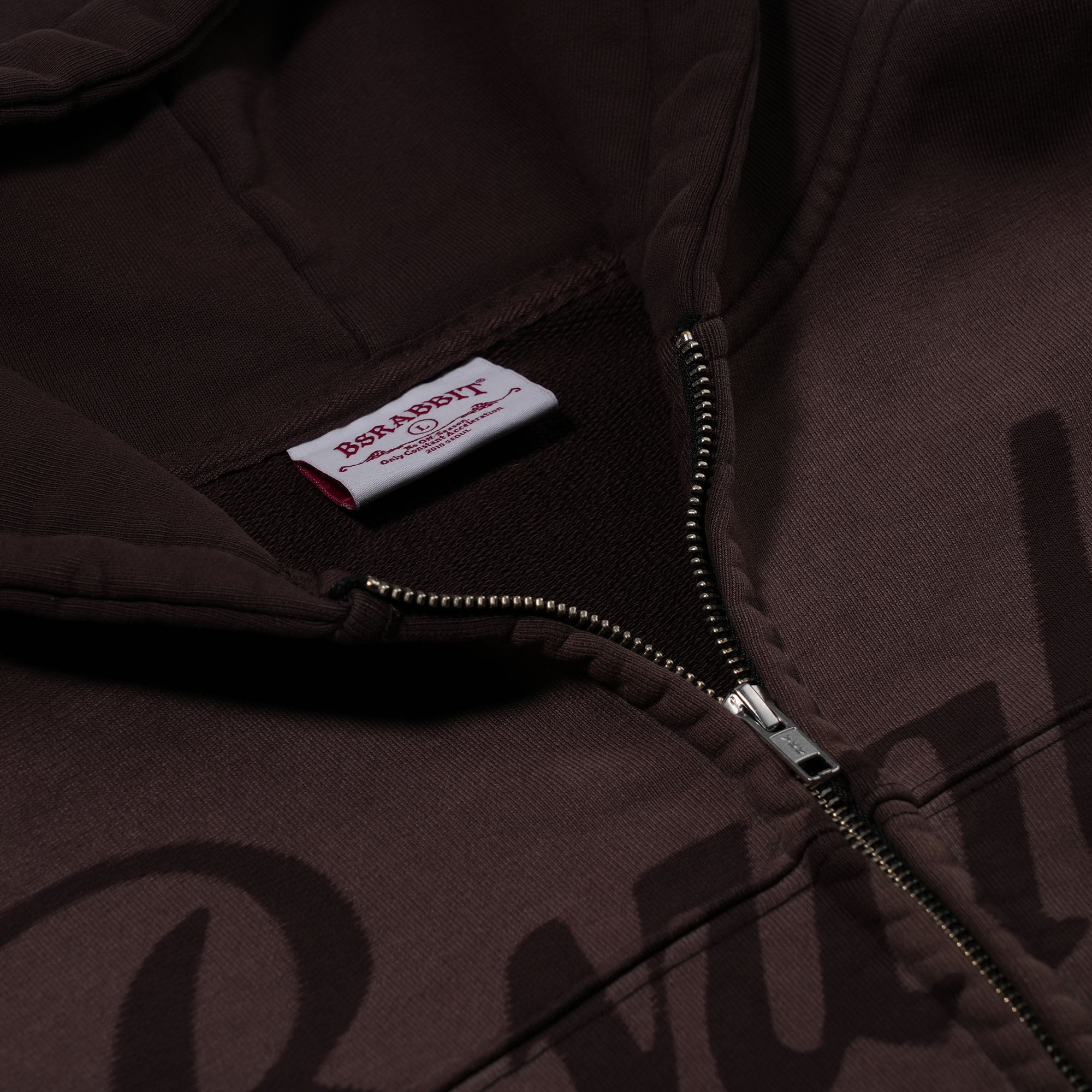 26SS BSRABBIT Bsr Washed Zip-Up Hoodie Brown