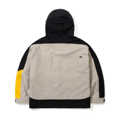 Asymmetric 3L Seam Sealing Hooded Shell Jacket Light Beige