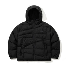 Uneven Hooded Down Padding Jumper Black