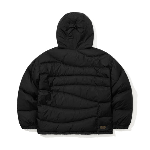 Uneven Hooded Down Padding Jumper Black