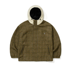 Dsxbs Classic Wool Hooded Jacket Khaki Check