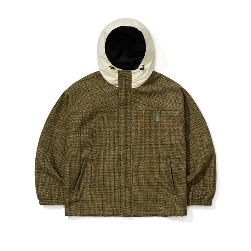 Dsxbs Classic Wool Hooded Jacket Khaki Check