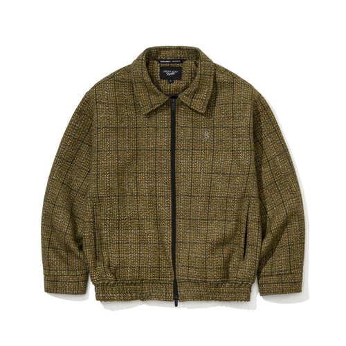 Dsxbs Classic Wool Collar Jacket Khaki Check