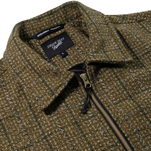 Dsxbs Classic Wool Collar Jacket Khaki Check