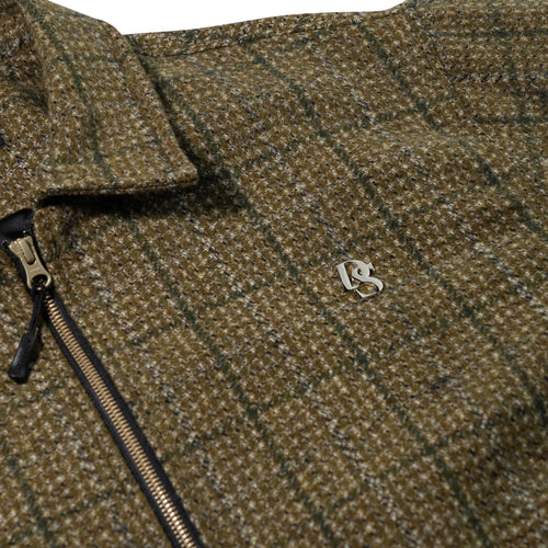 Dsxbs Classic Wool Collar Jacket Khaki Check