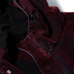 Dsxbs Wax Real Denim Hooded Jacket Worn Red Denim