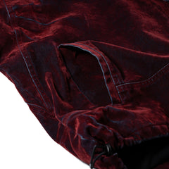 Dsxbs Wax Real Denim Hooded Jacket Worn Red Denim