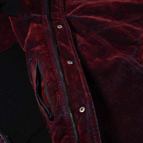 Dsxbs Wax Real Denim Hooded Jacket Worn Red Denim