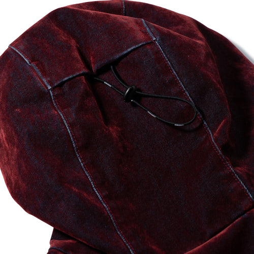 Dsxbs Wax Real Denim Hooded Jacket Worn Red Denim