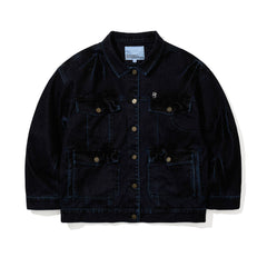 Dsxbs Wax Real Denim Wide Work Jacket Worn Midnight Denim