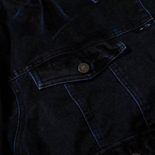 Dsxbs Wax Real Denim Wide Work Jacket Worn Midnight Denim