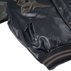 Peace Emblem 2oz Insulated Varsity Jacket Black / Camo
