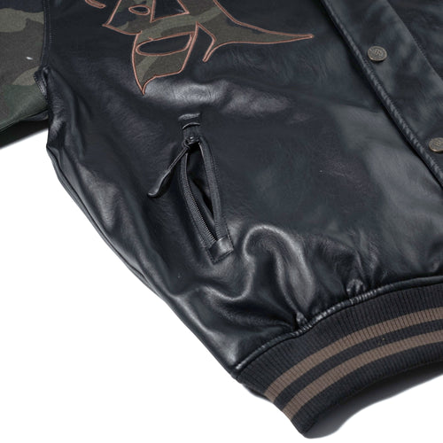Peace Emblem 2oz Insulated Varsity Jacket Black / Camo